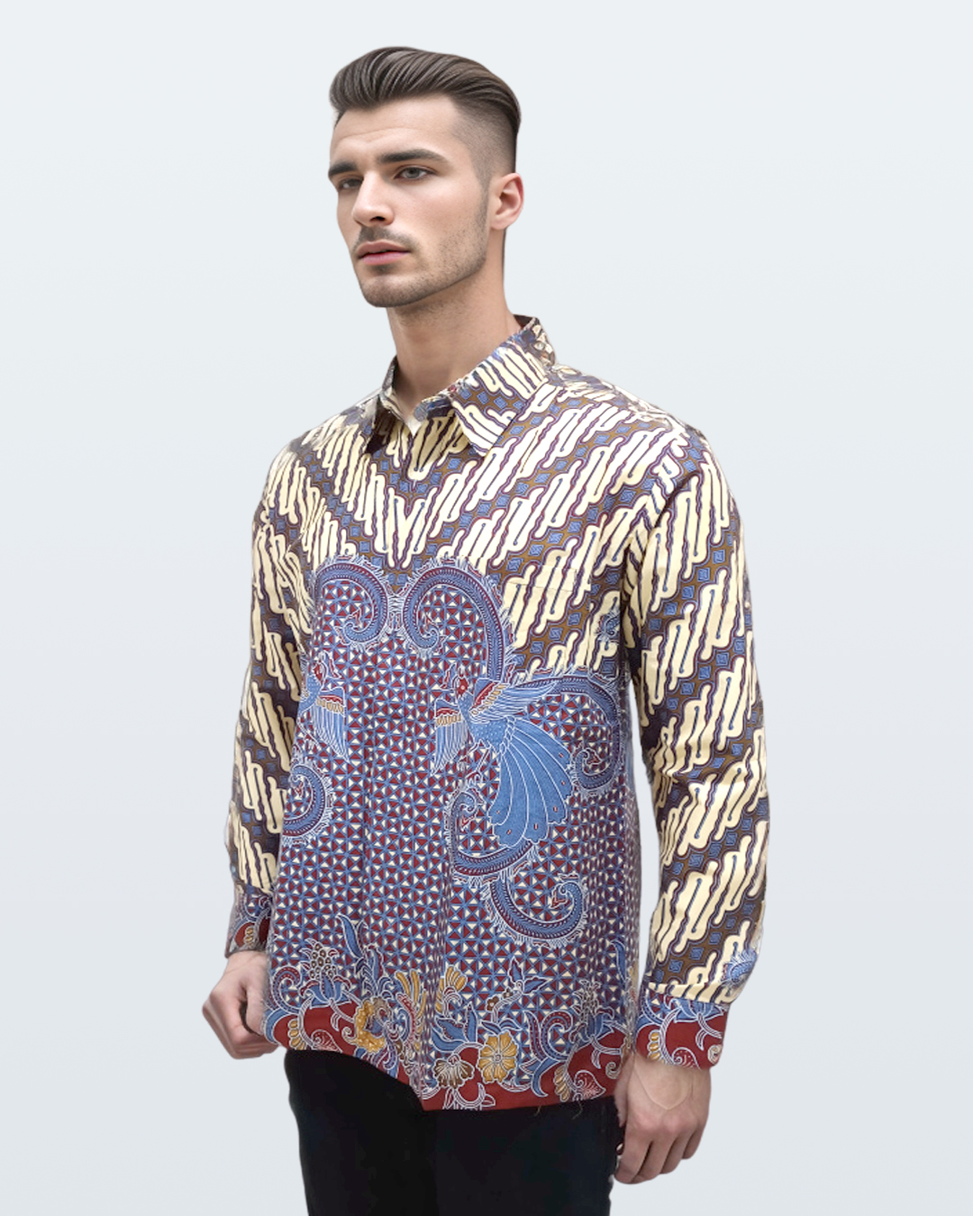 Kemeja Batik Lengan Panjang Peksi Sukoreno Biru 2