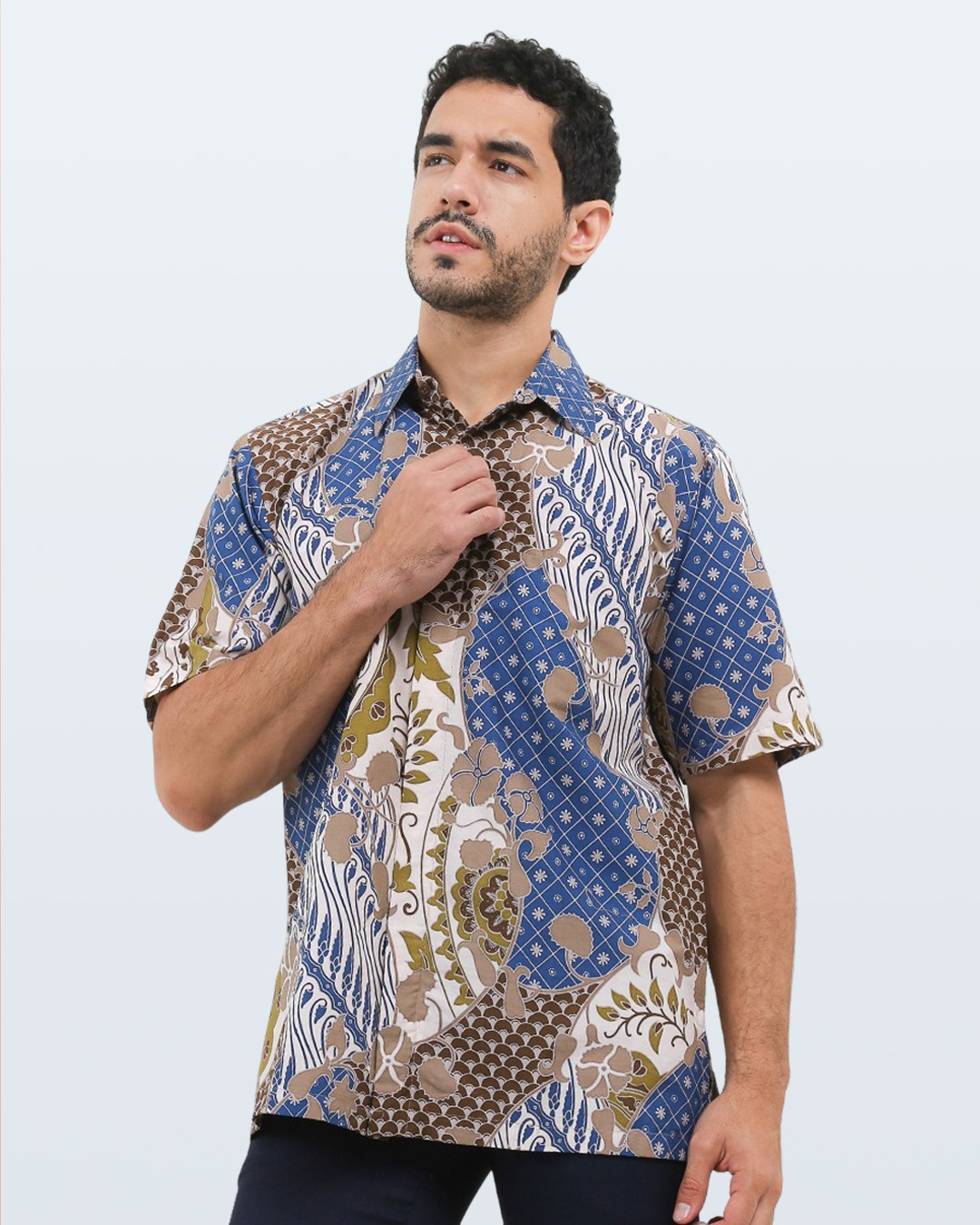 DAYS by Danar Hadi Motif Tambal Sri Wedari Men Shirt Reg Fit - Biru C