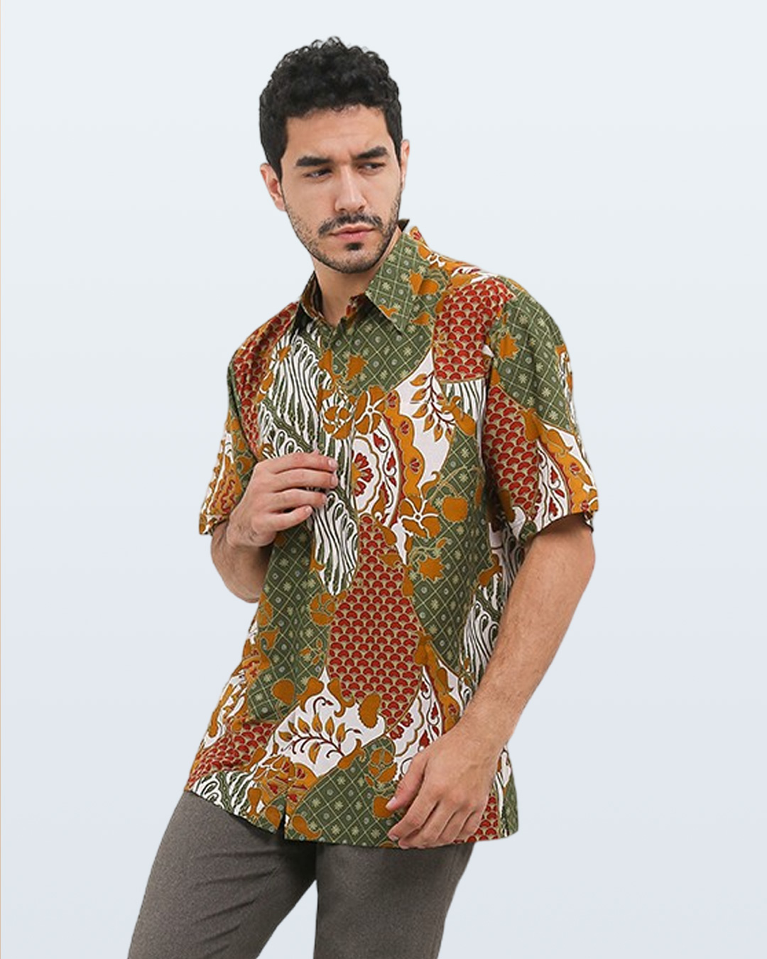 DAYS by Danar Hadi Motif Tambal Sri Wedari Men Shirt Reg Fit - Hijau P