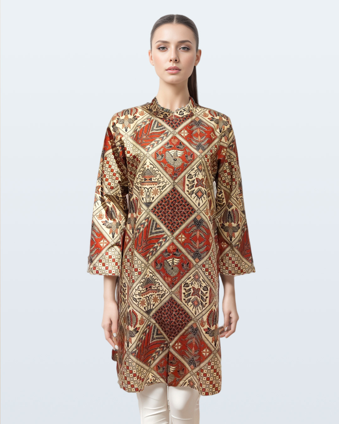 Dress Danar Hadi Tambal Pamiluto Merah - Cream