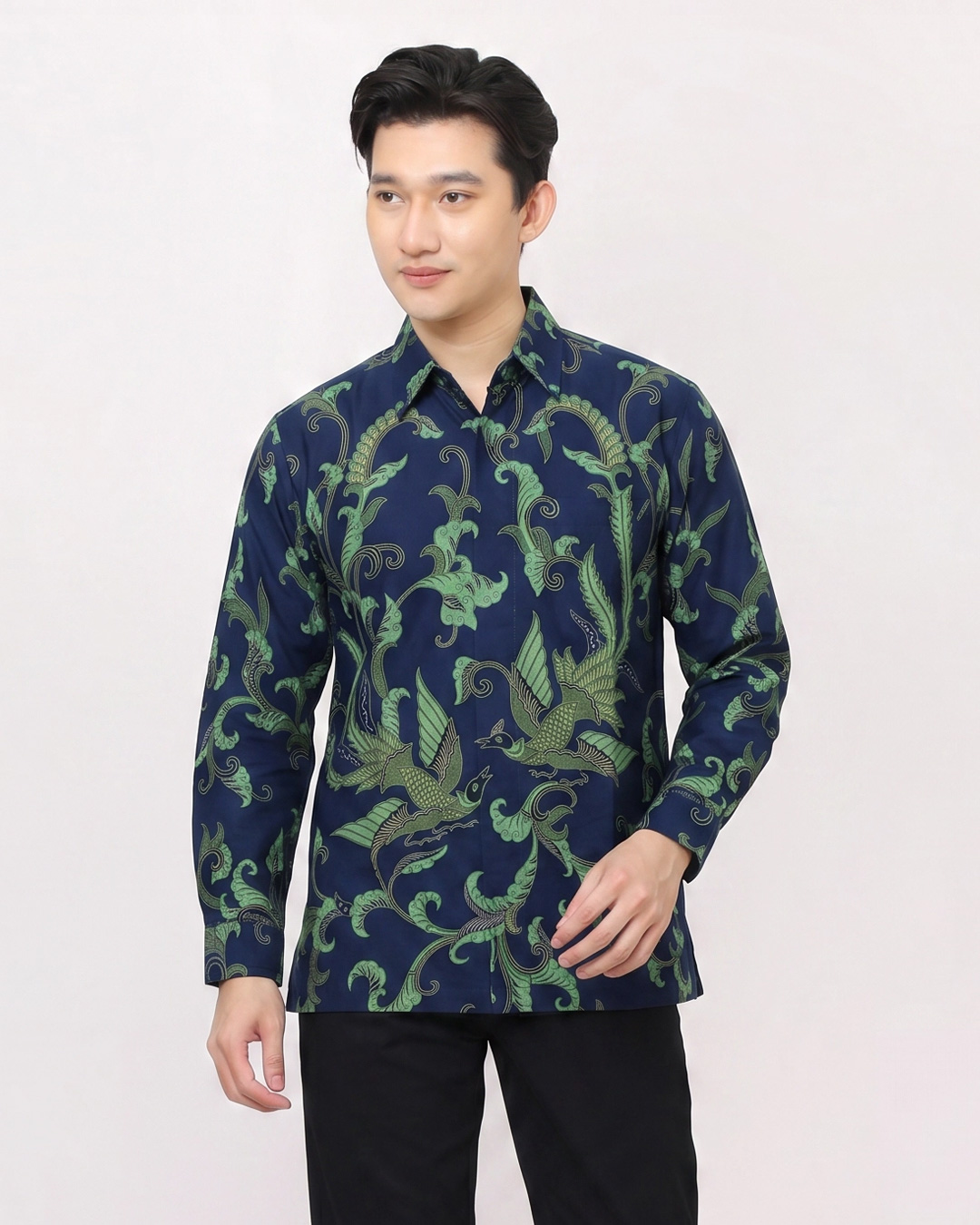 Kemeja Batik Lengan Panjang Peksi Nendro Biru
