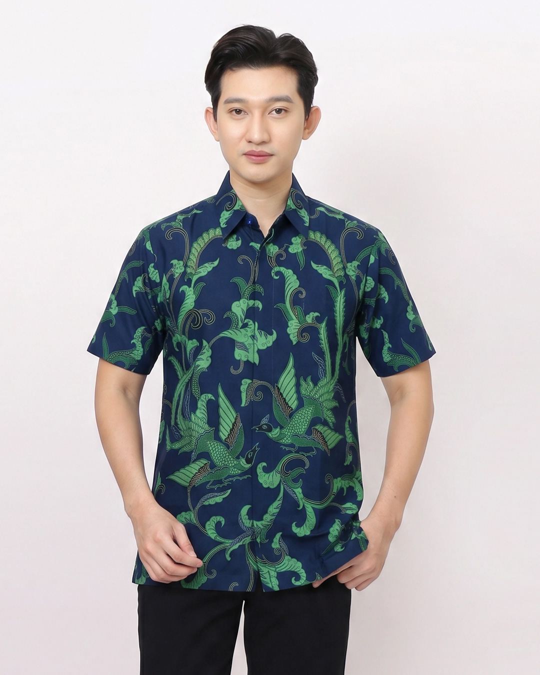 Kemeja Batik Lengan Pendek Peksi Nendro Biru