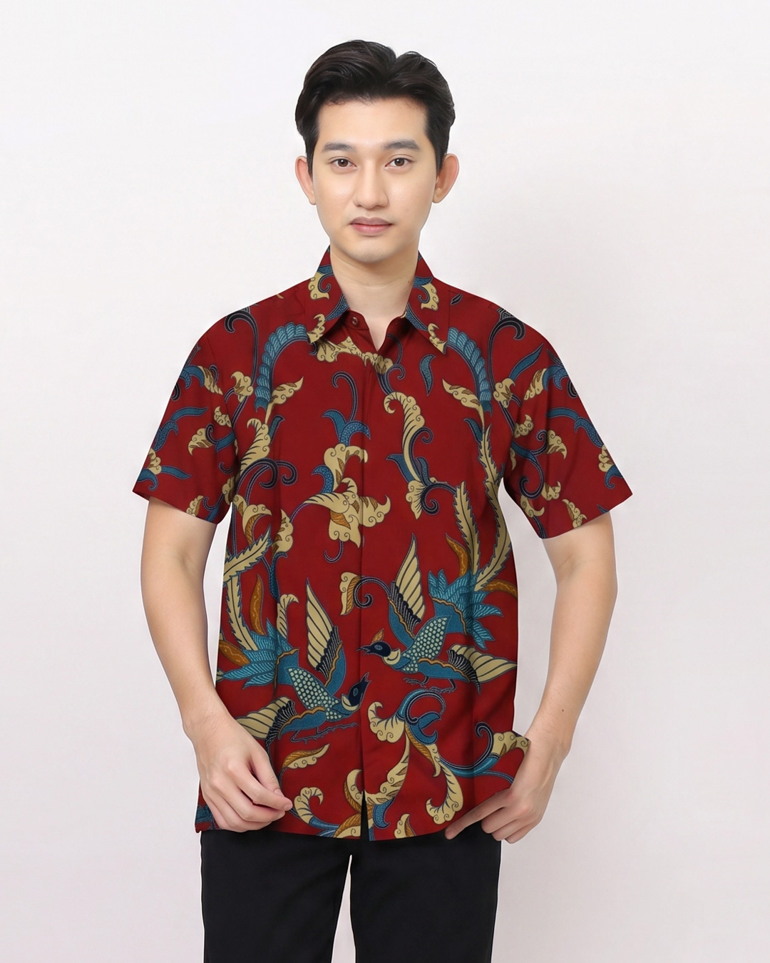Kemeja Batik Lengan Pendek Peksi Nendro Merah