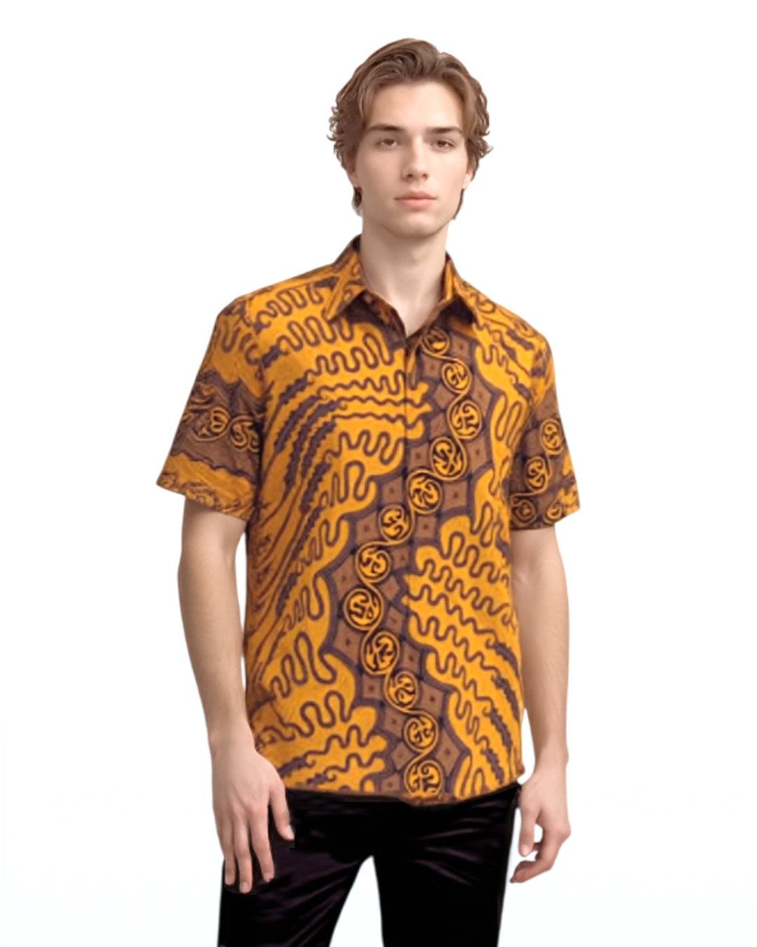Kemeja Batik Lengan Pendek Lengko Manggar – Sogan