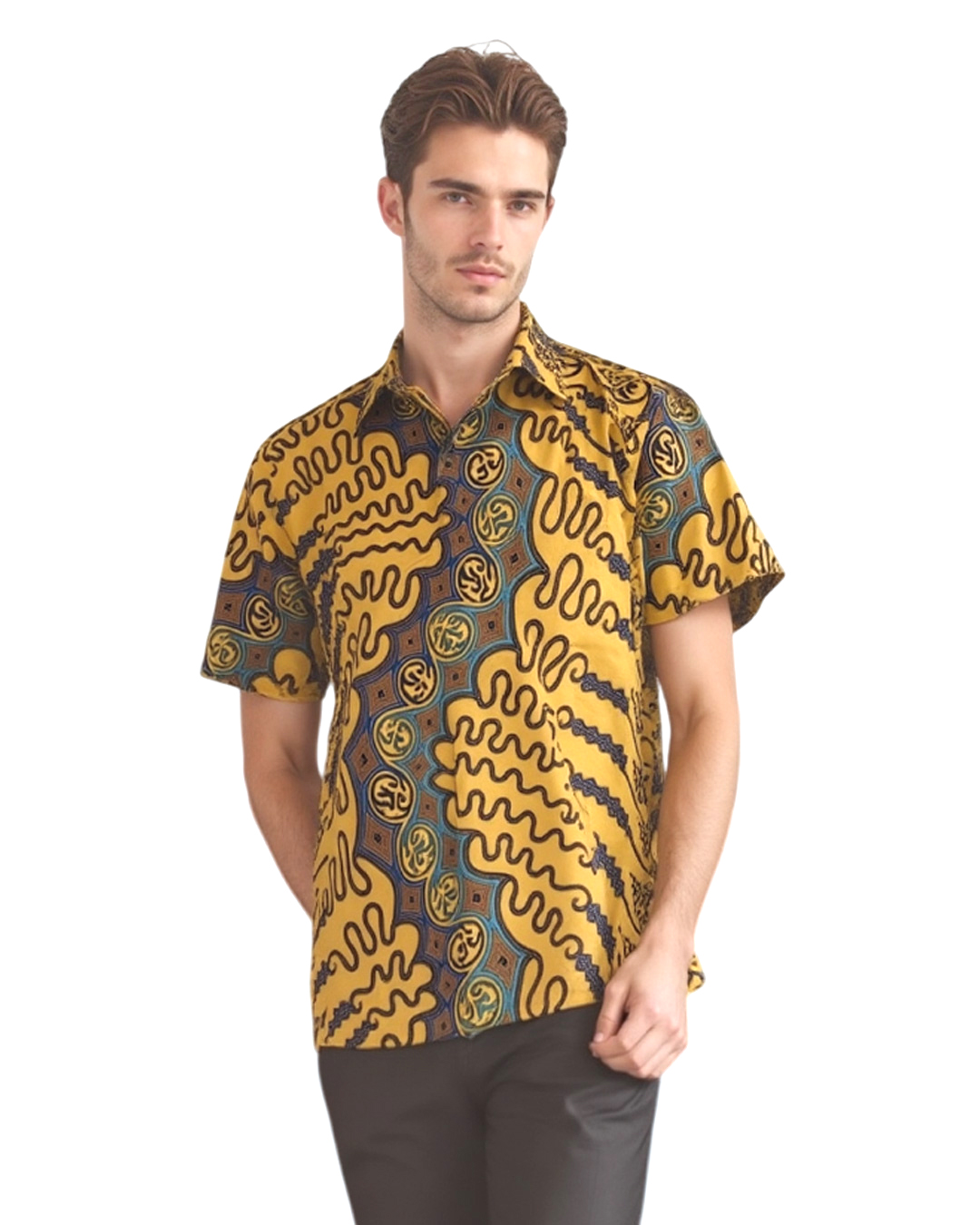 Kemeja Batik Lengan Pendek Lengko Manggar – Cream