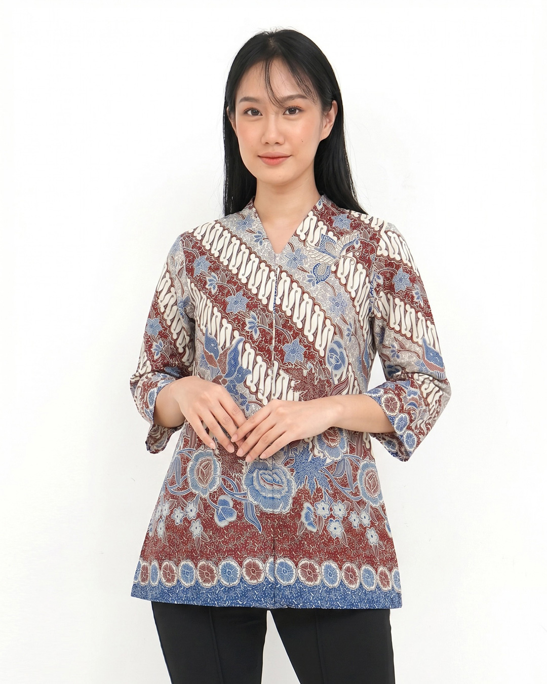 Blouse Danar Hadi Lengan Panjang Parang Boket - Merah 1