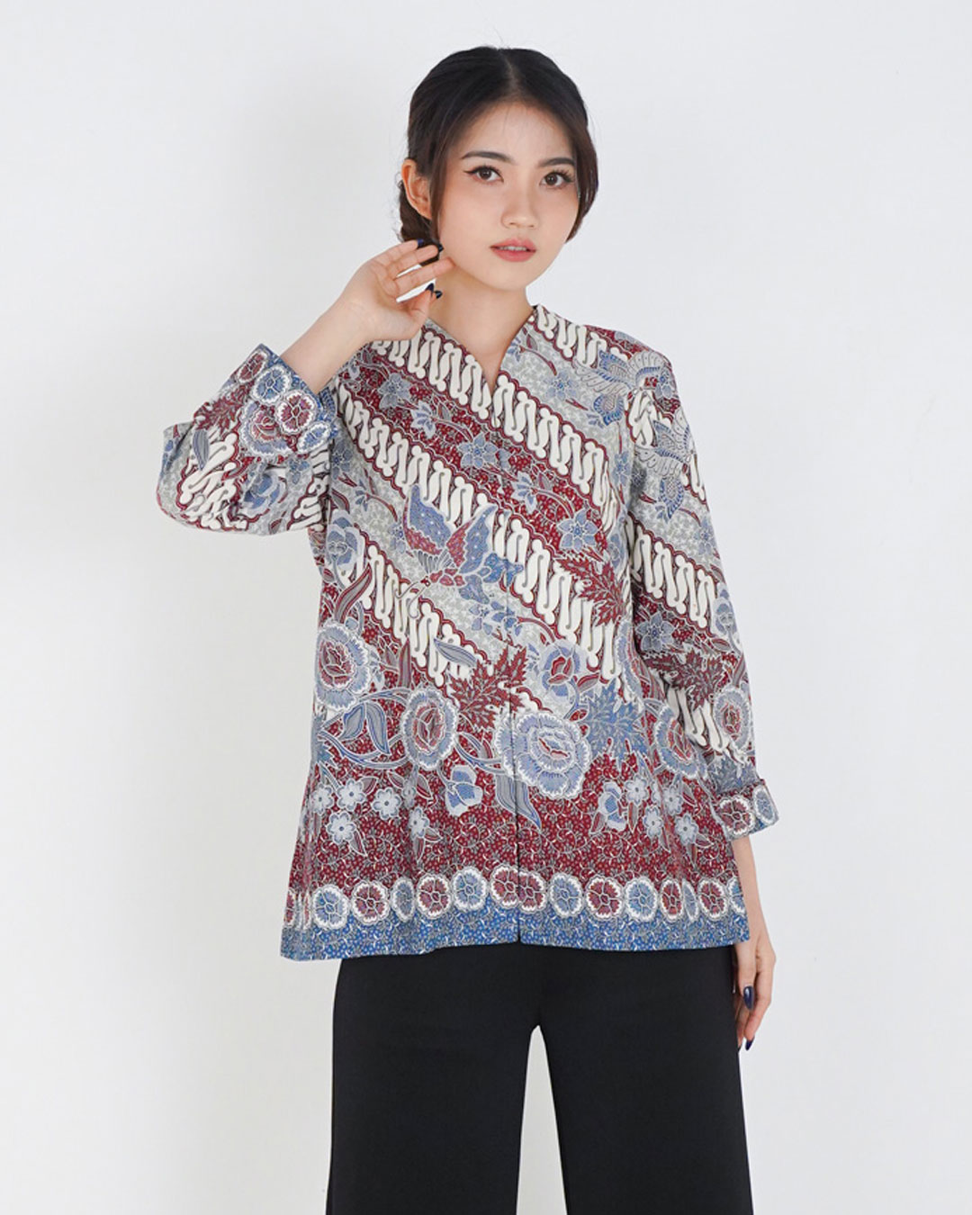 Blouse Danar Hadi Lengan Panjang Parang Boket - Merah