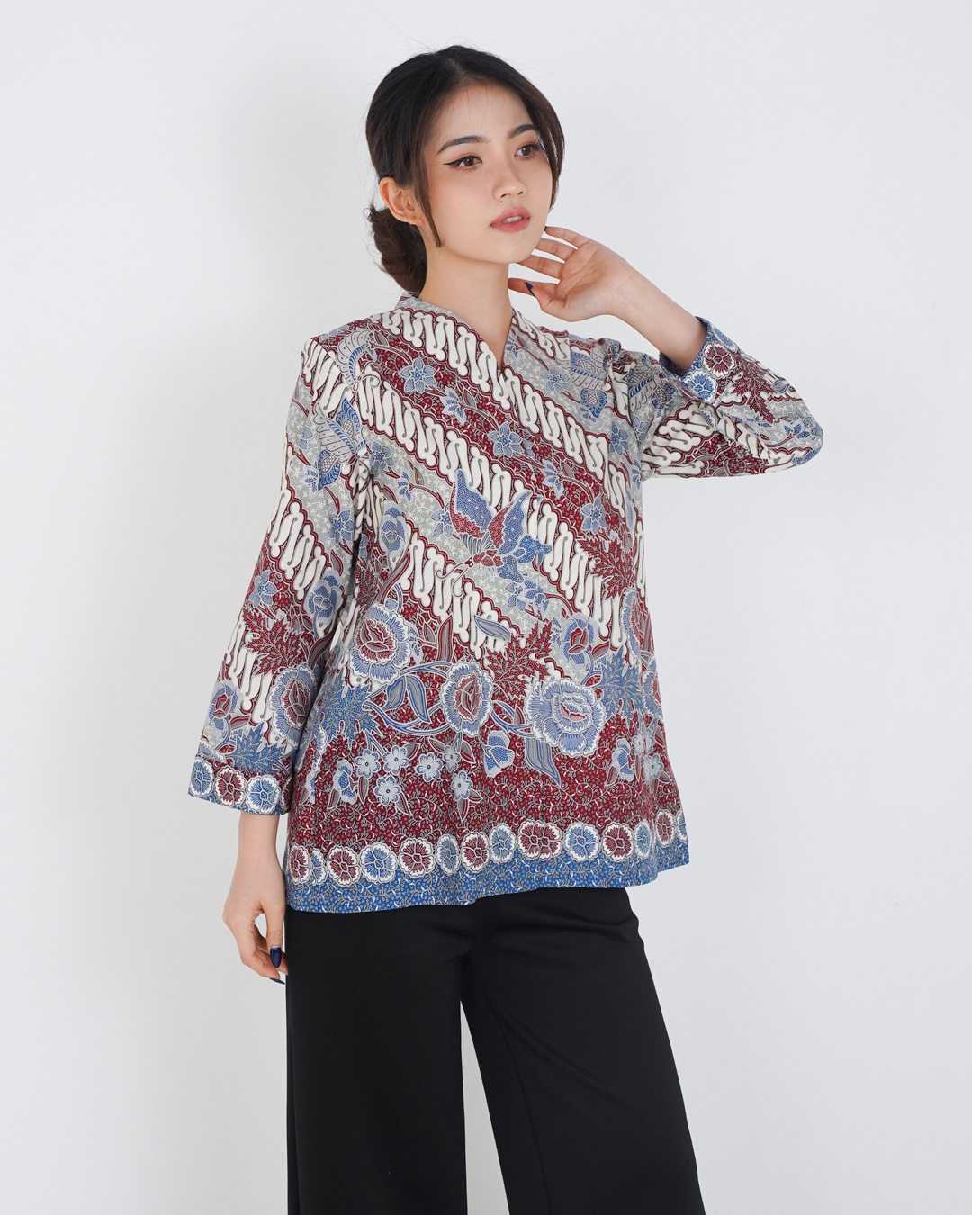 Blouse Danar Hadi Lengan Panjang Parang Boket - Red