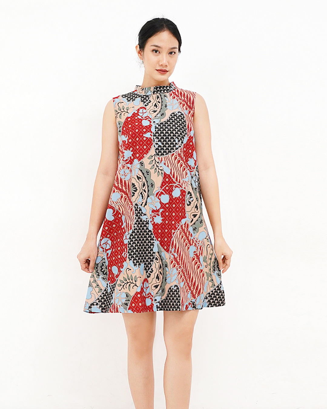 Dress Danar Hadi Tambal Sri Wedari Kerah Lingkar Bulat - abu Cover