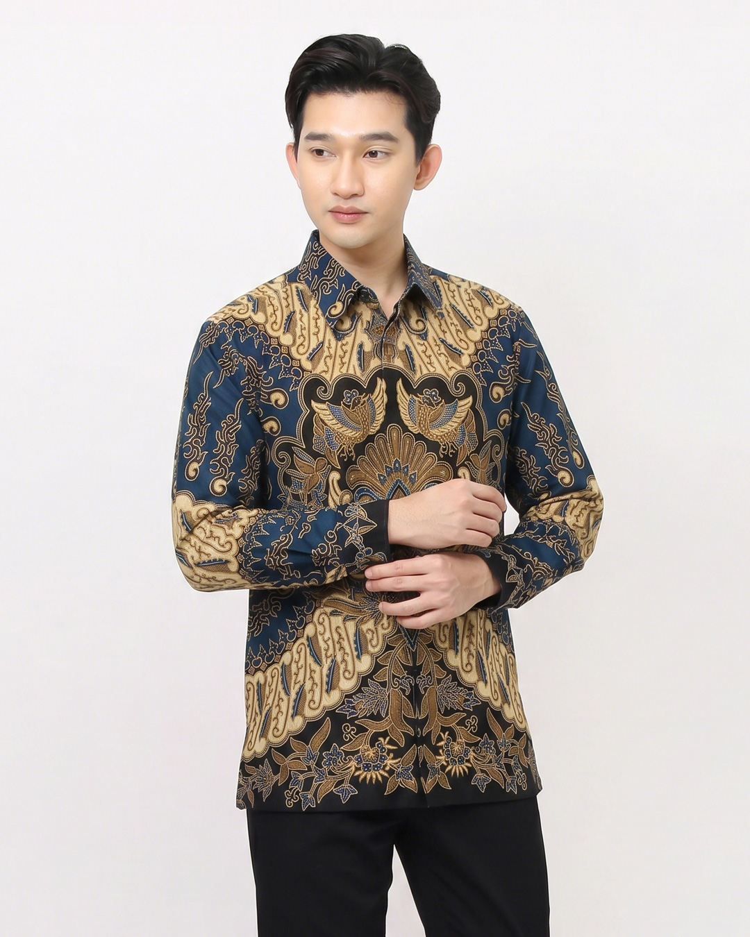 Kemeja Batik Lengan Panjang Paran 4g Niskolo - Biru