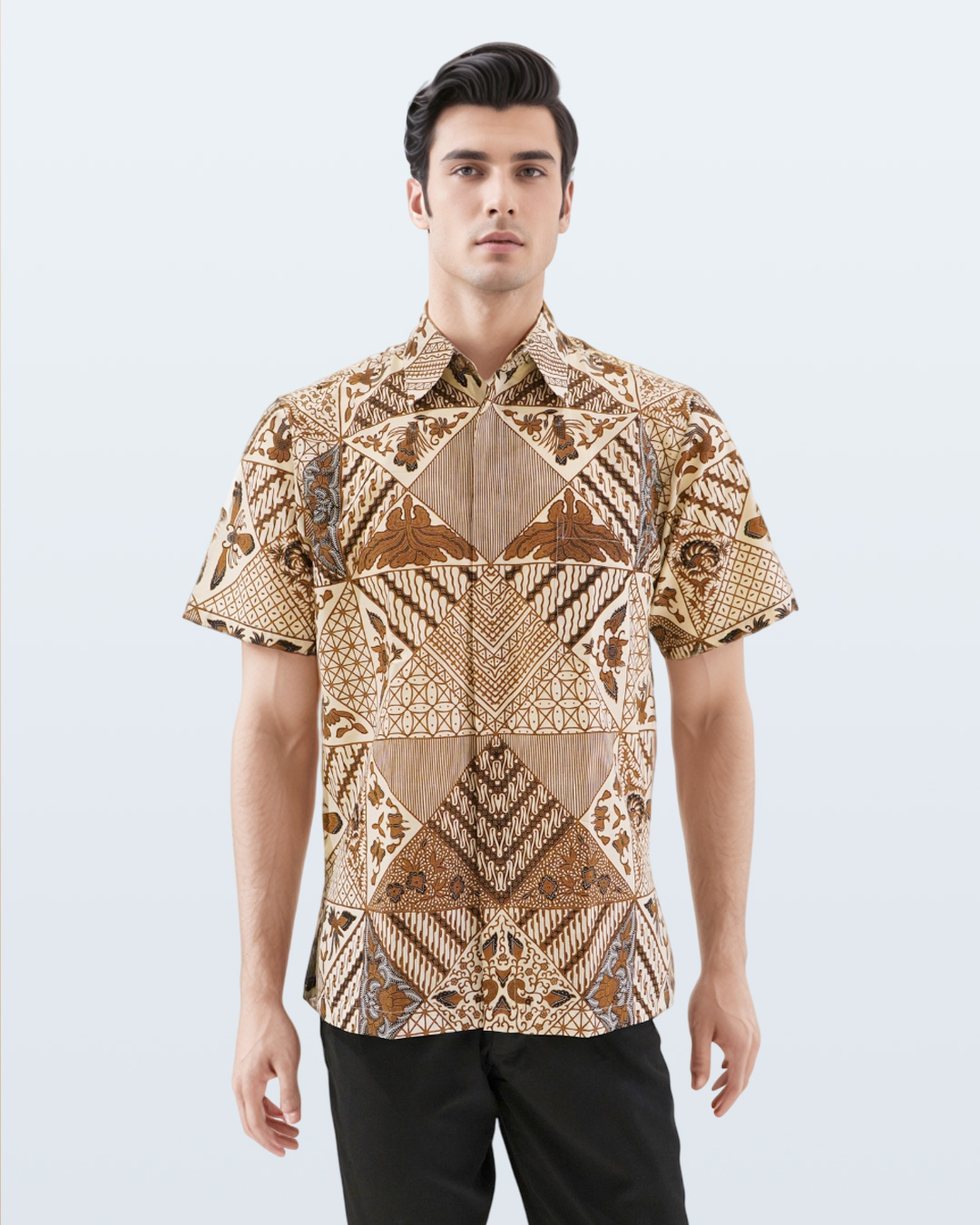 Kemeja Batik Lengan Pendek Tambal Modern 2 - Lawasan