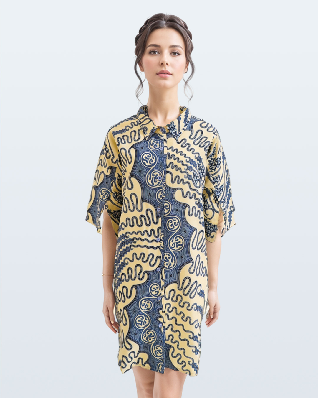 Dress Danar Hadi Lengko Manggar - Putih Biru