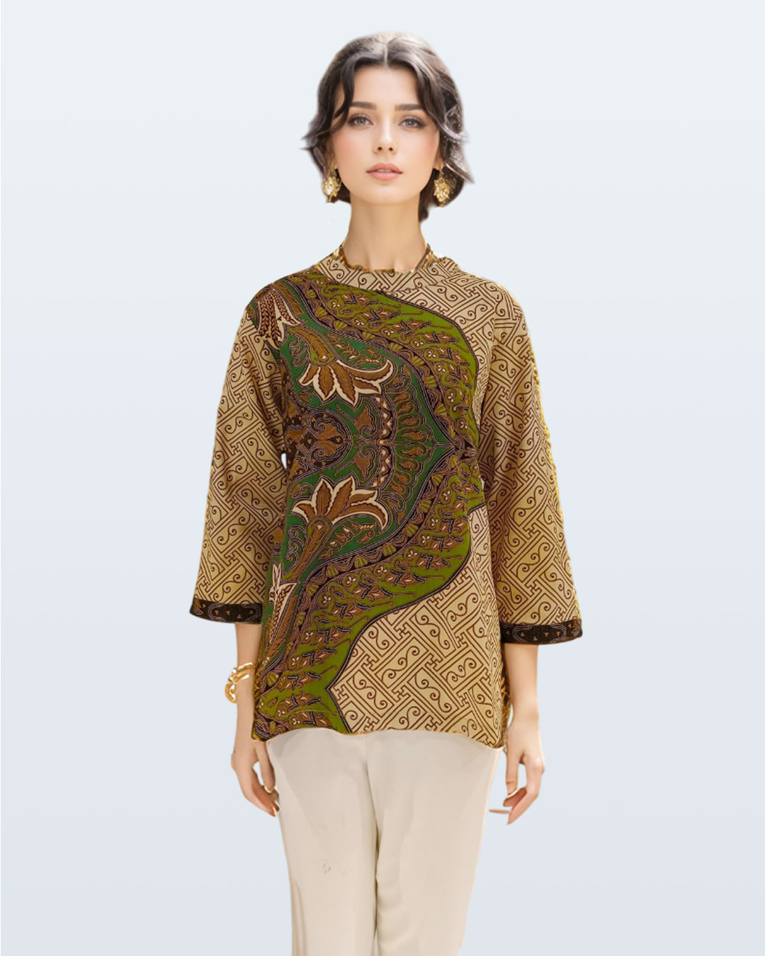 Blouse Lengan Panjang Benji Rans Lili - Hijau 02 edit