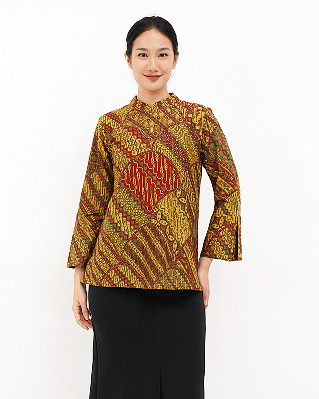 Blouse Lengan Panjang Grinsing Laras Kusuma - Merah