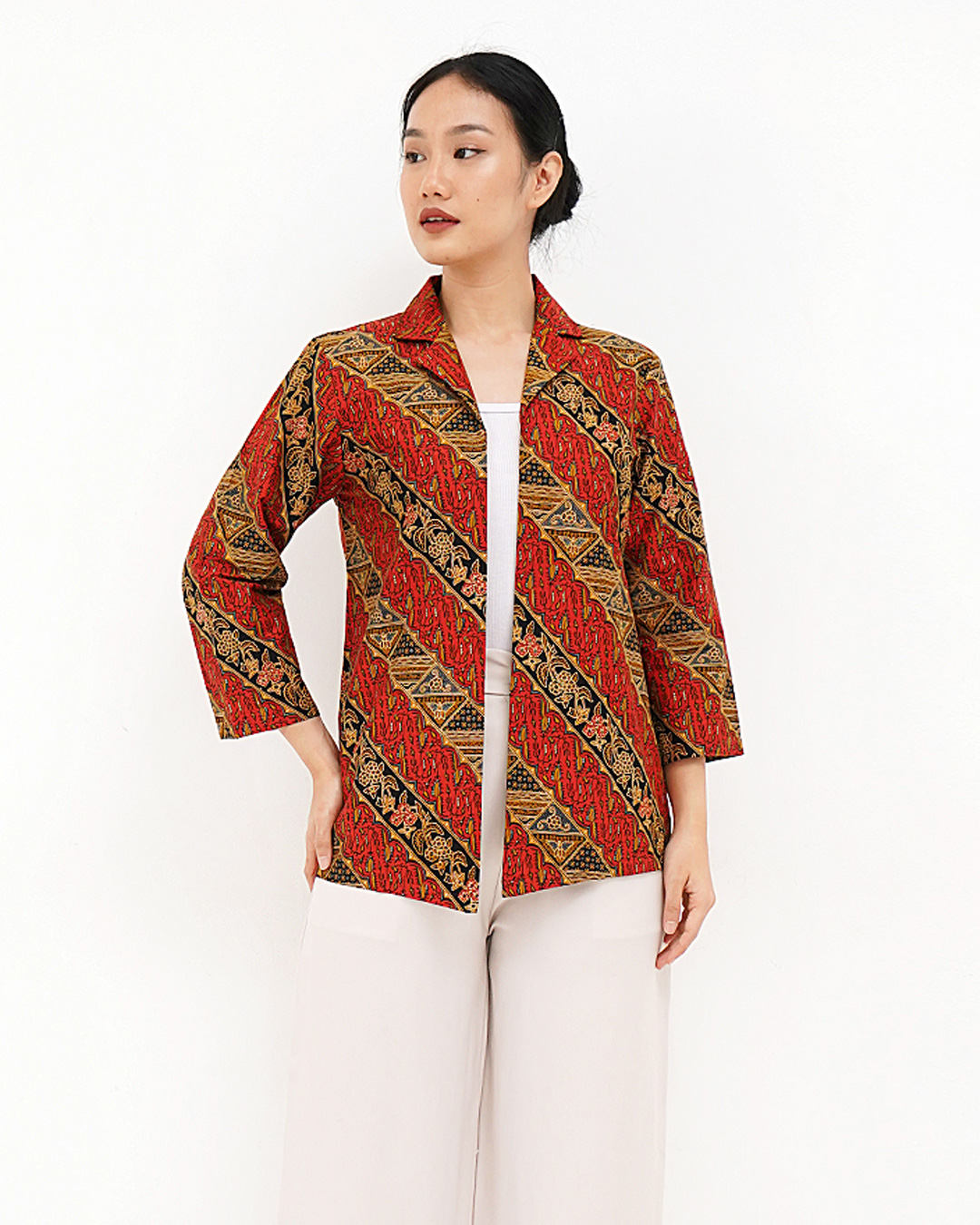 Outer Danar Hadi Lengan Panjang Lereng Tambal Puspa - Merah Cover