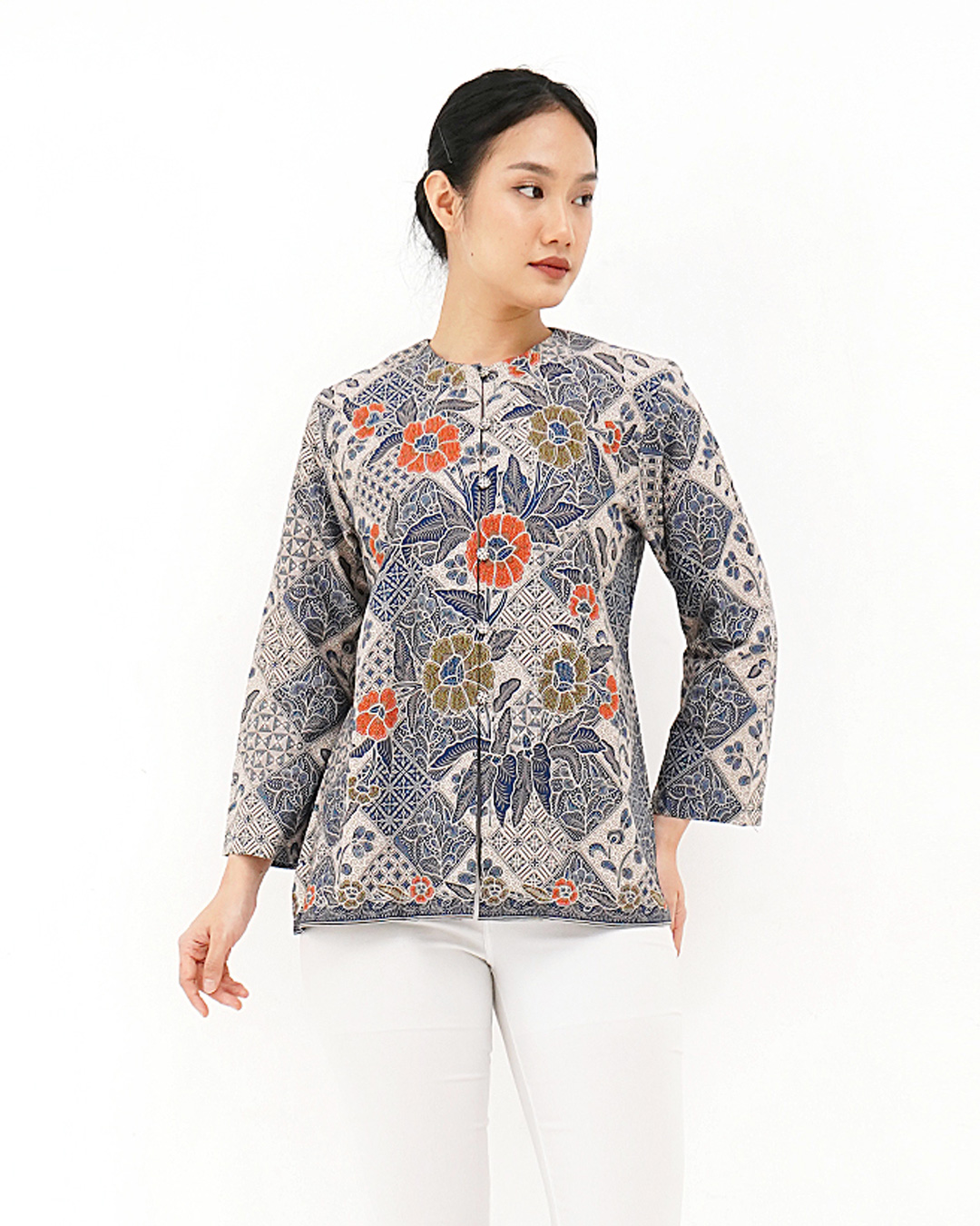 blouse boket tambal biru cover