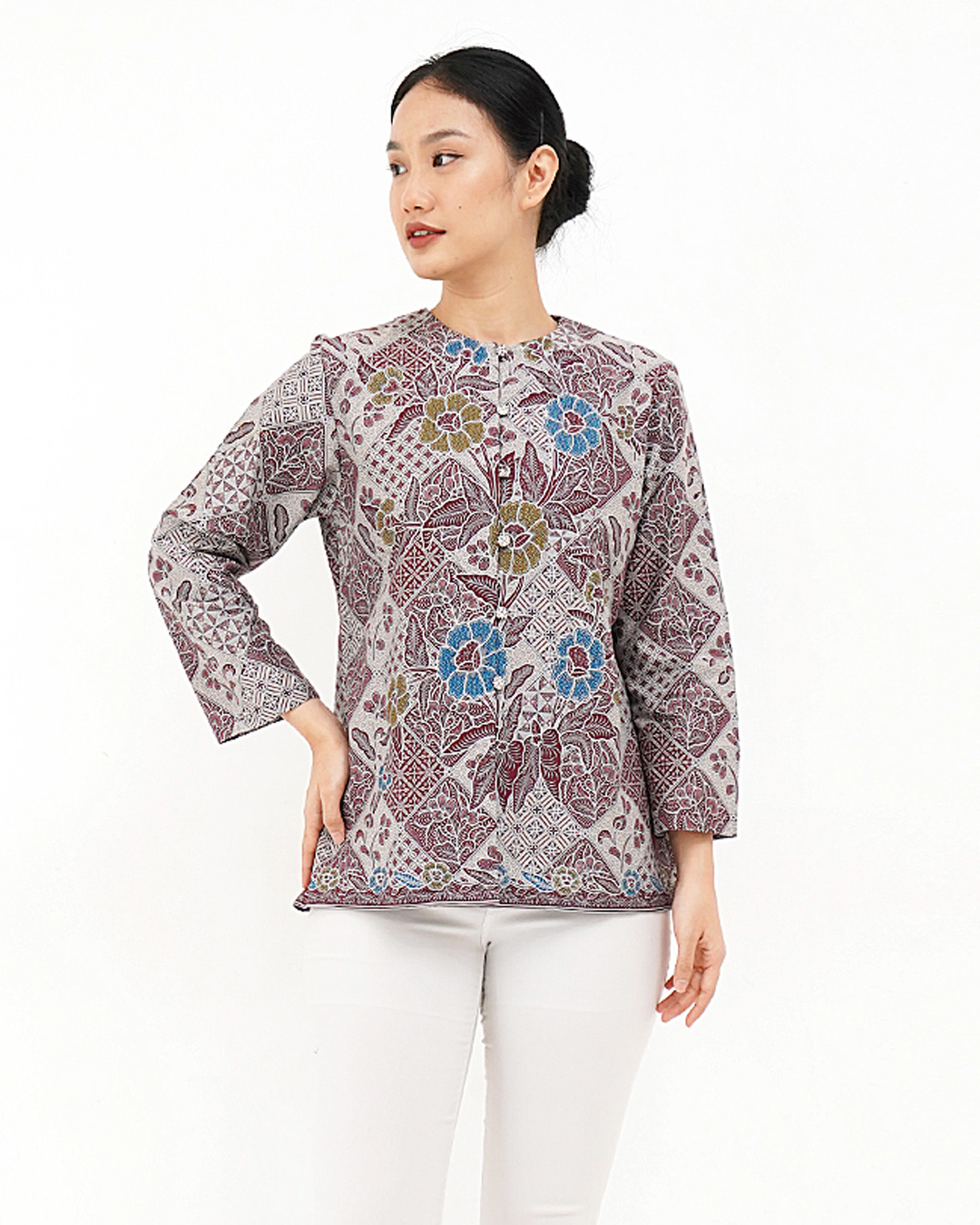 blouse boket tambal merah cover