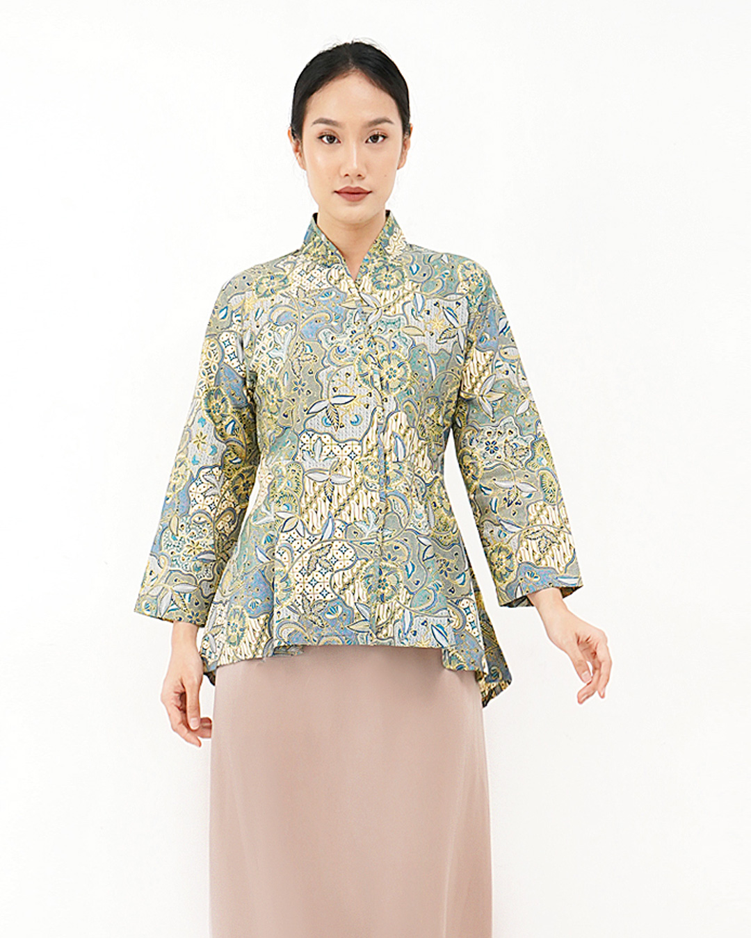 Blouse Lengan Panjang Tambal Kinasih - Cream Cover