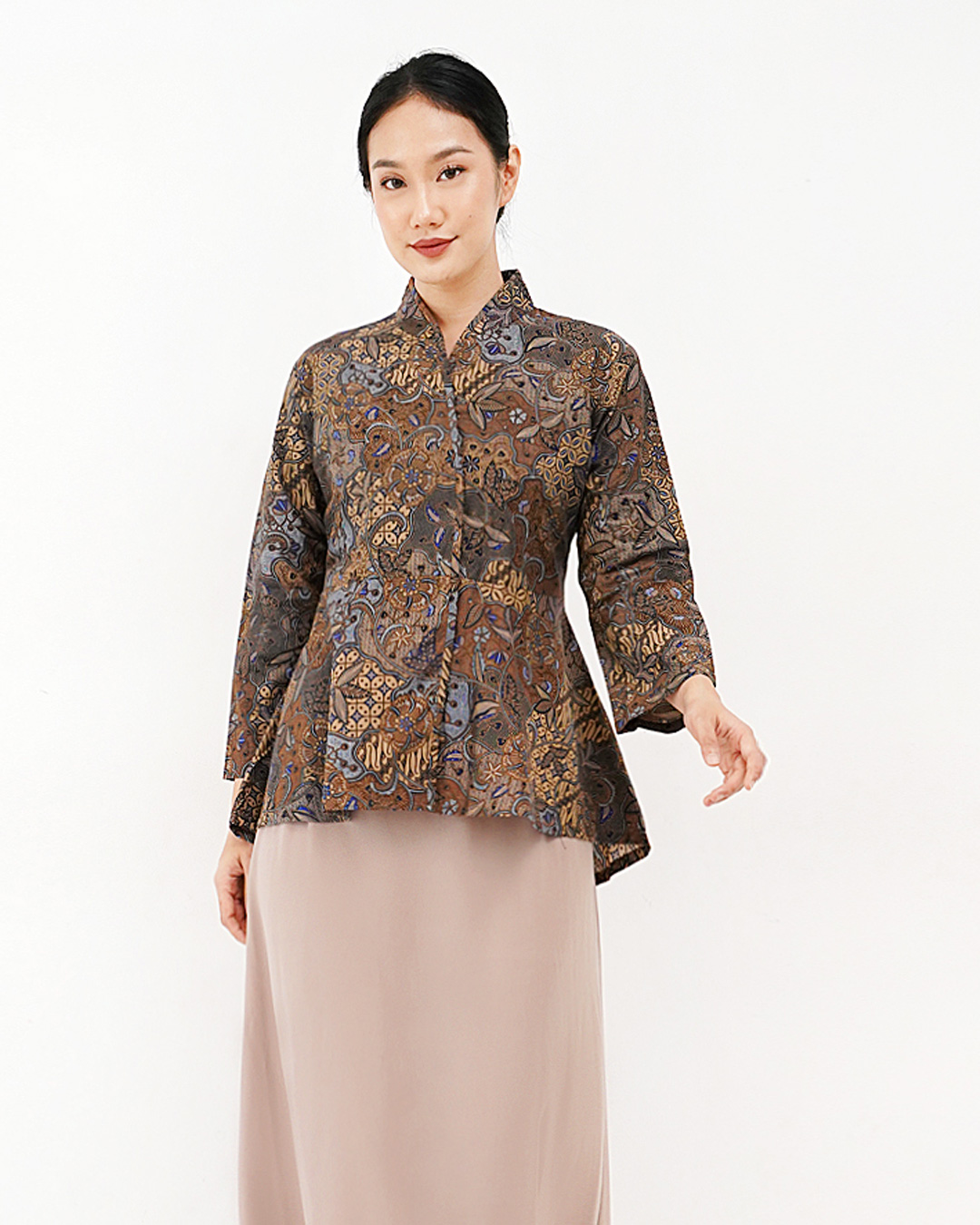 Blouse Lengan Panjang Tambal Kinasih - Cream 1