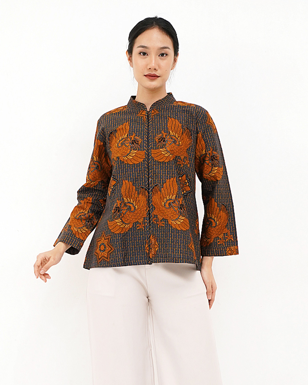 Blouse Lengan Panjang Peksi Jatayu - Biru 1