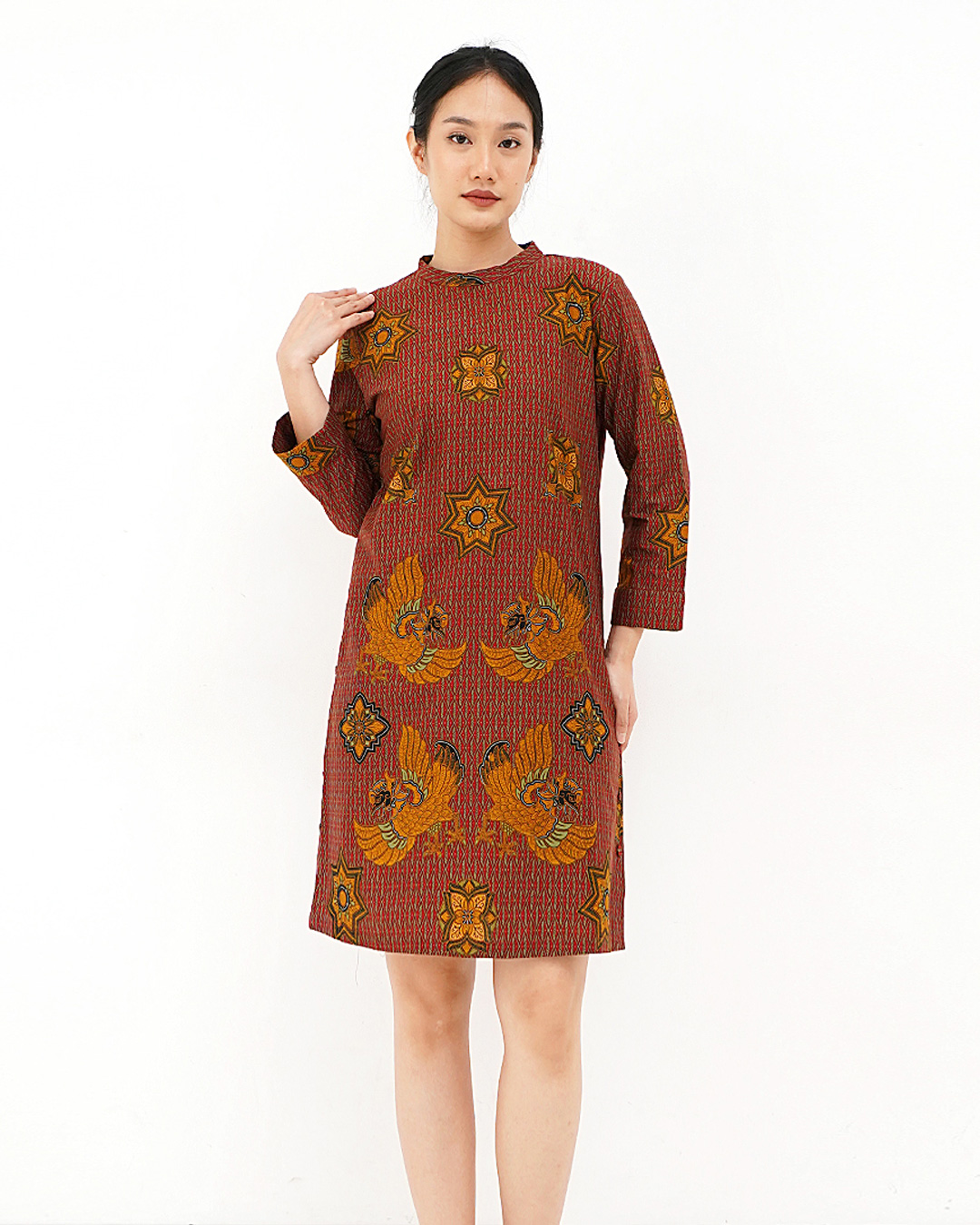 Dress Lengan Panjang Peksi Jatayu - Merah 1