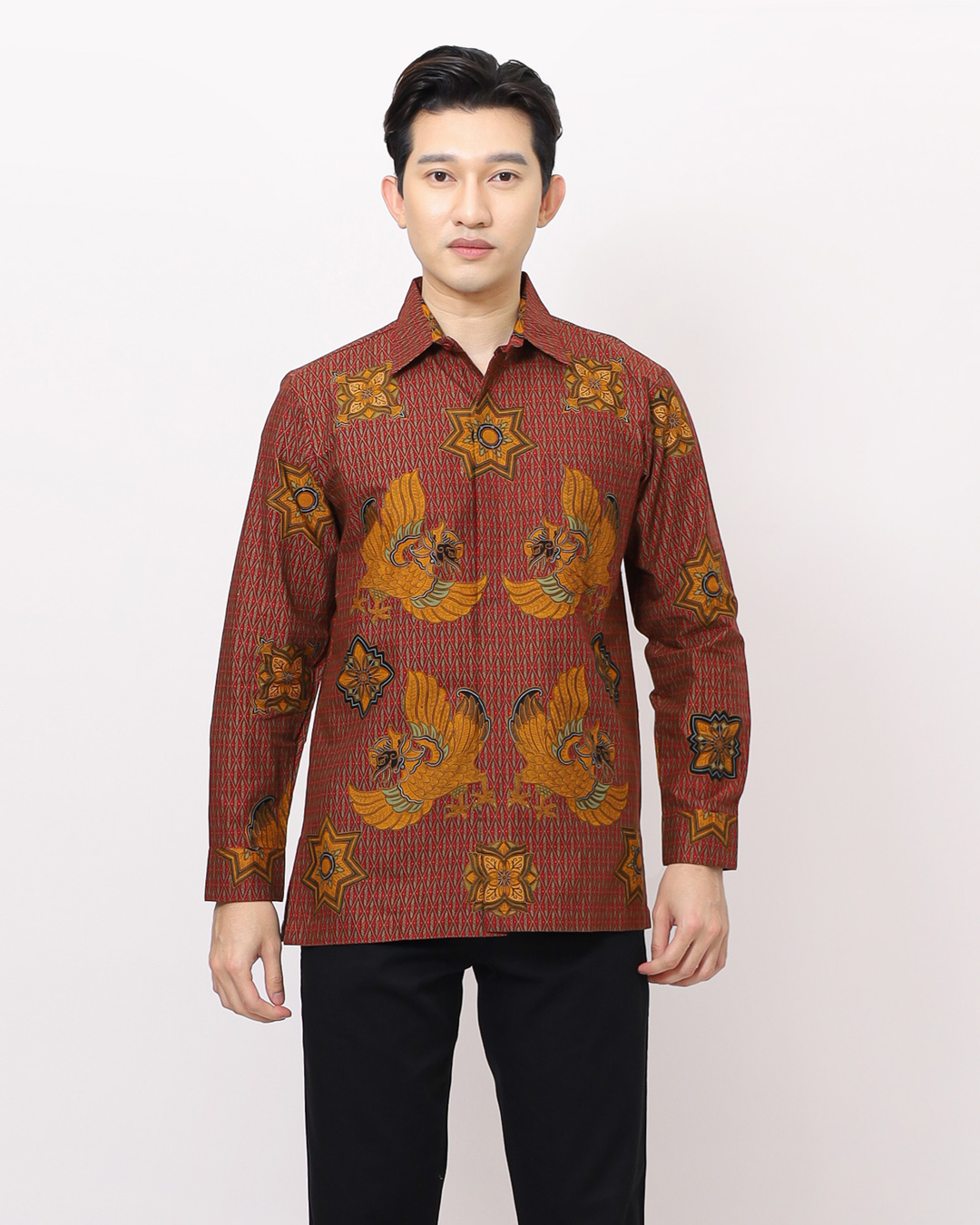 Kemeja Batik Lengan Panjang Peksi Jatayu - Merah